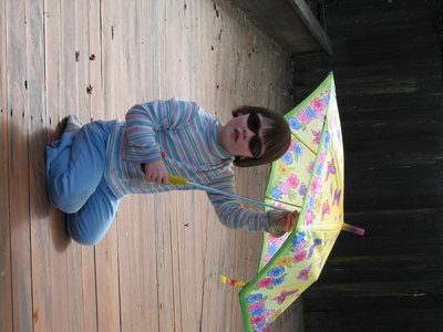 Poolside with umbrellas
