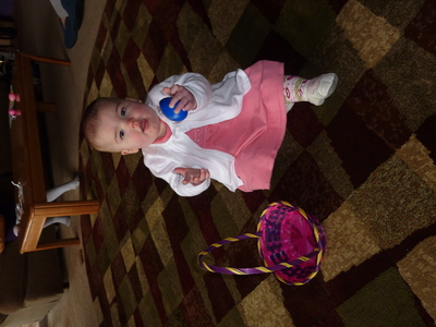 Evya's first egg hunt