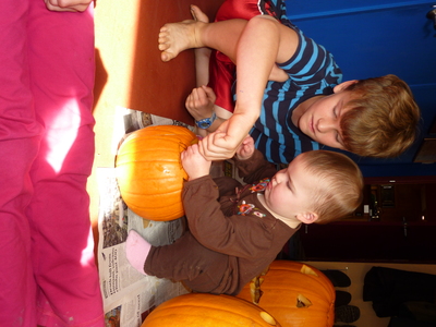 Carving Halloween pumpkins