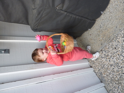 Early Easter egg hunt at Grammie's and Opa's