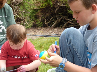 Dyeing Easter eggs