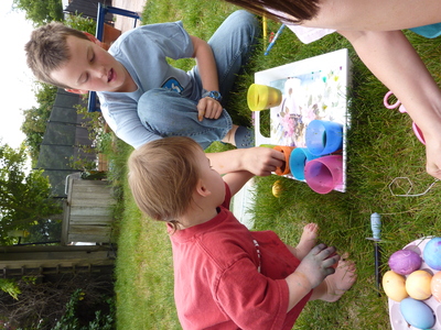 Dyeing Easter eggs