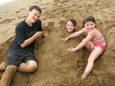 Kids in the sand