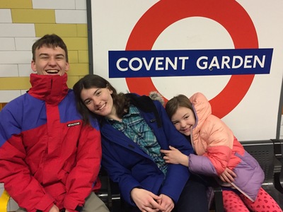 Kids at Covent Garden tube station
